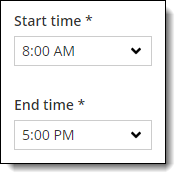 Select start and end time.